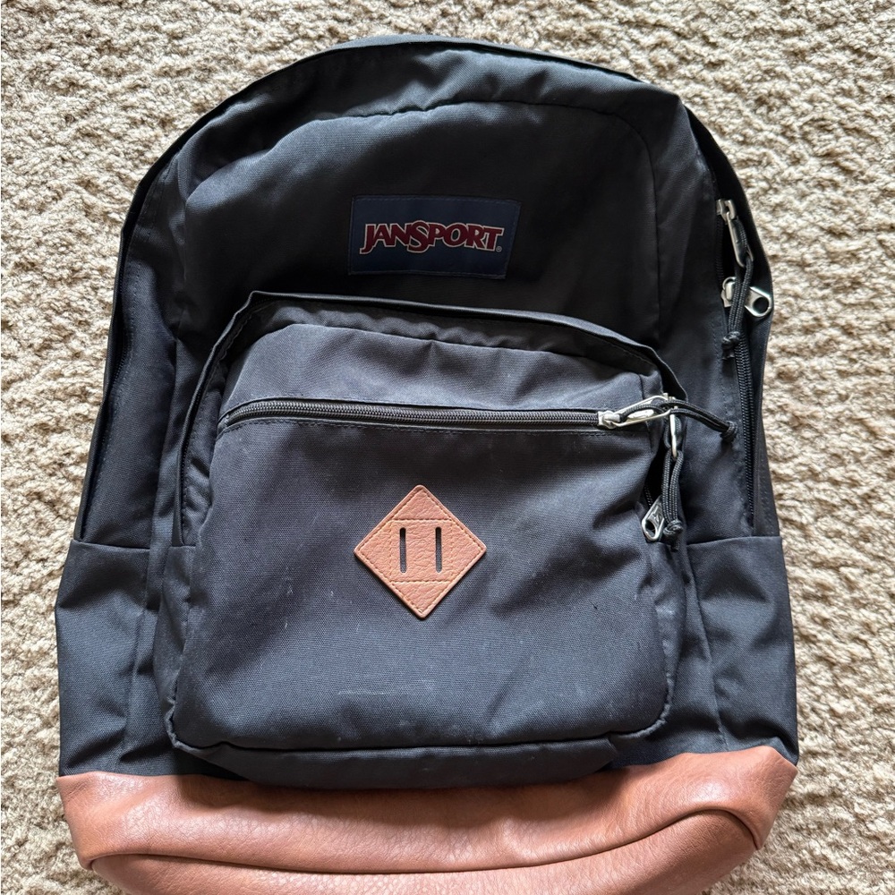 JanSport Black and Brown Men's Backpack